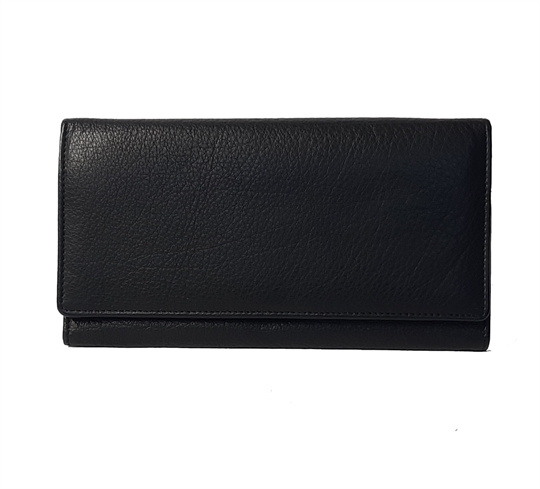 Black leather flap over purse | Gorjus London